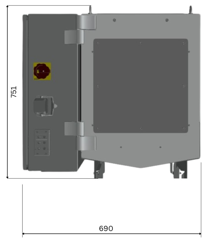 EARIA dimensions, view 2 — front view