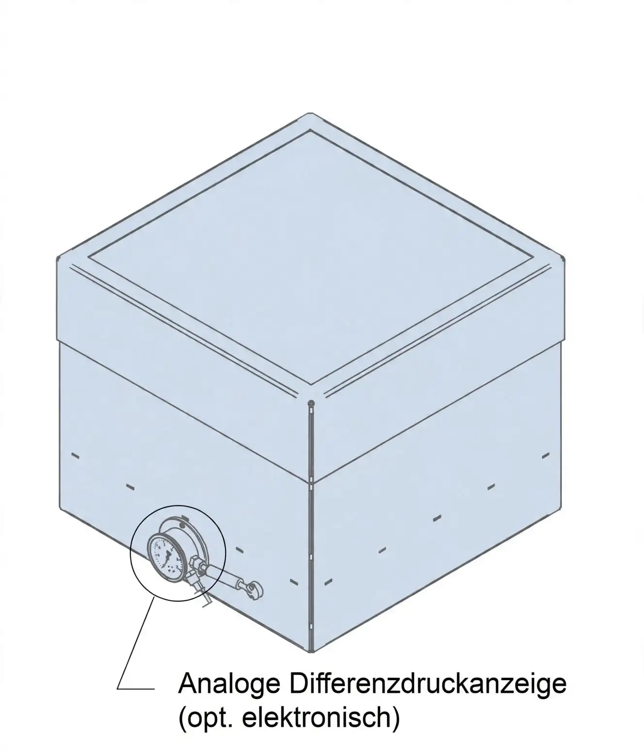ECO AIR Gehäuse mit Analoger Differenzdruckanzeige-Callout (DE)